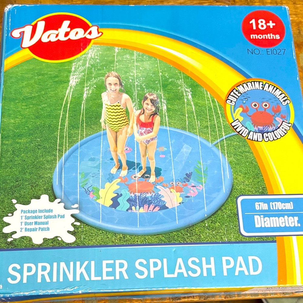 Blue Sprinkler Splash Pad for Kids